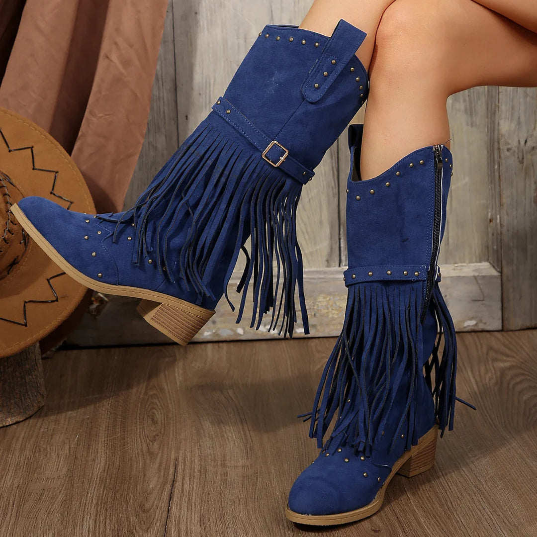 Laura - Boho Fringe Boots