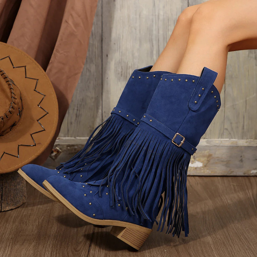 Laura - Boho Fringe Boots