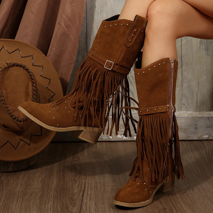 Laura - Boho Fringe Boots