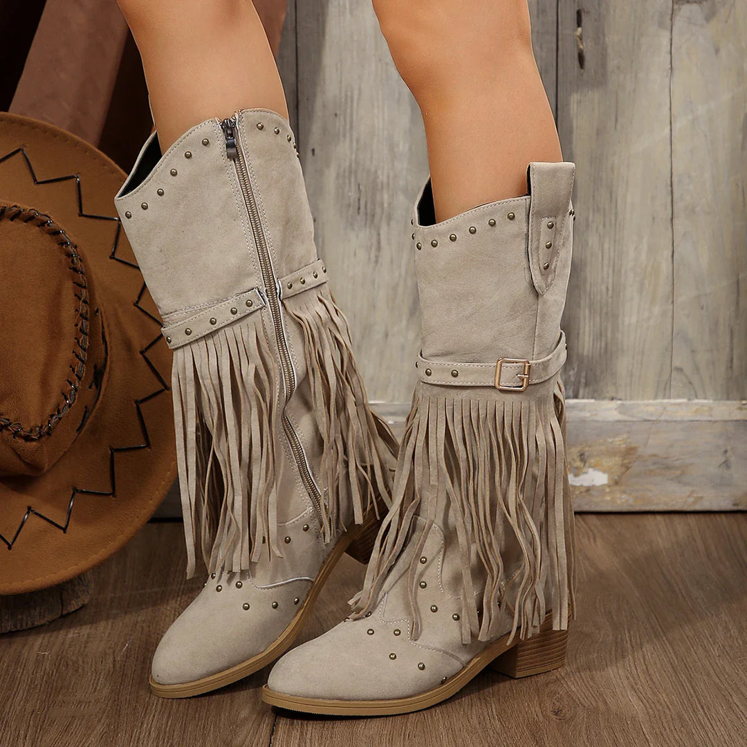 Laura - Boho Fringe Boots