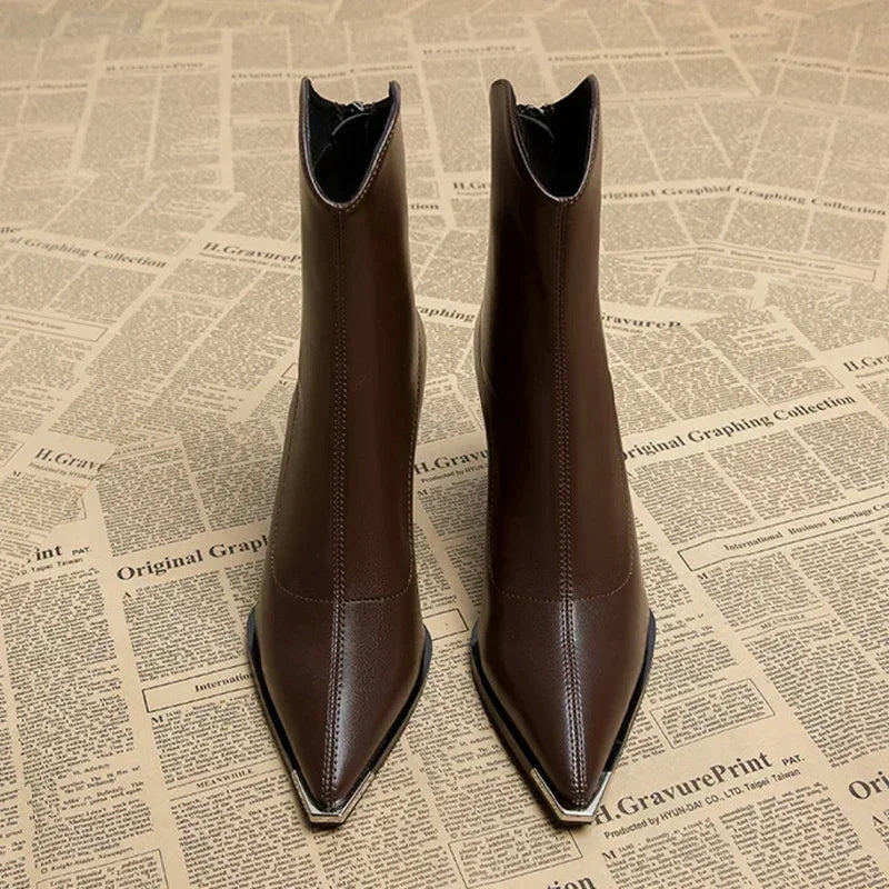 Felice - Sleek Pointed Toe Ankle Boots